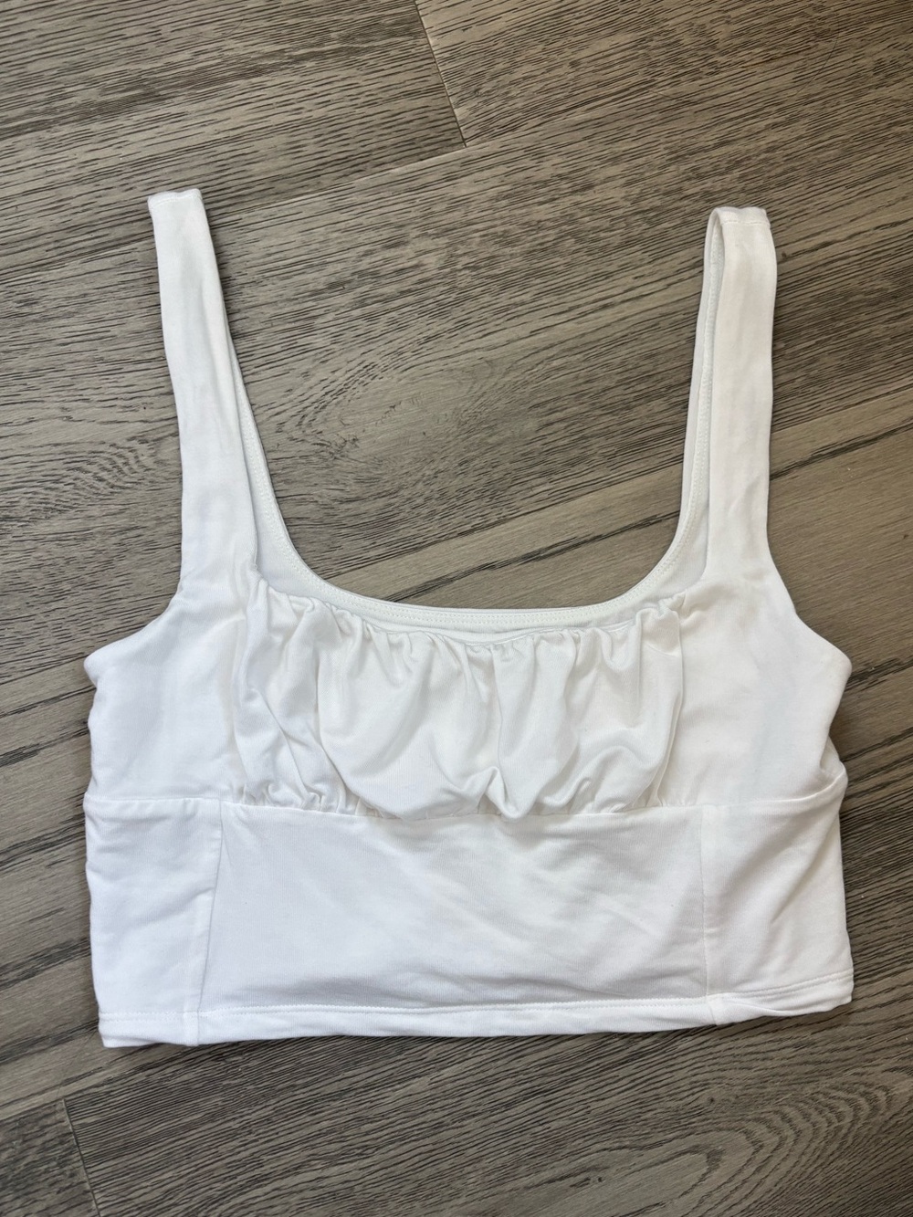 Wilfred Free Aritzia White Cropped Scoop Neck Tank Top Size Medium M